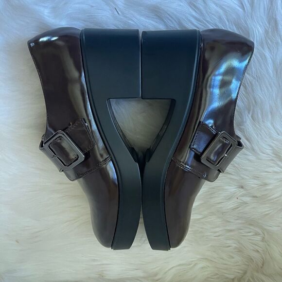 Herstyle Rosaliba Brown patent platform 2”block heels shoes side buckle … - Picture 4 of 13